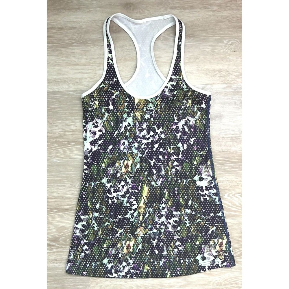 Lululemon Racerback Tank Floral Sport White Multi / Pistachio Size Medium